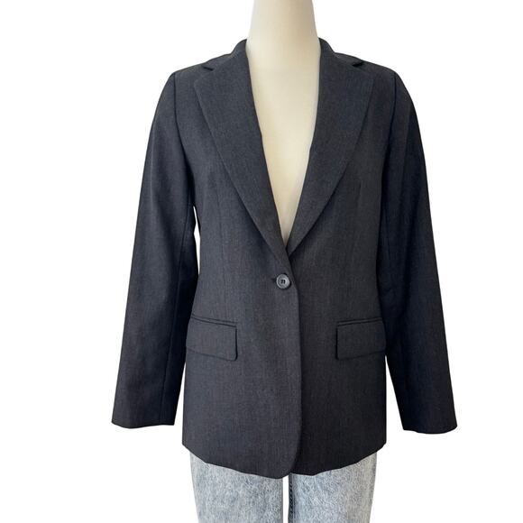 Pendleton Virgin Wool One Button Blazer Jacket Dark Grey | Size: 6 - Picture 1 of 10